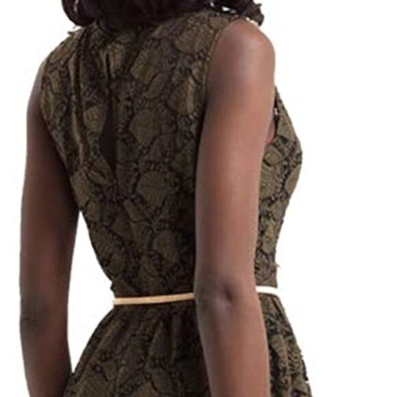 NWT X-Large Voodoo Vixen Sophia Lace Retro Vintage Insp Dress Gold Belt ModCloth - Picture 3 of 10